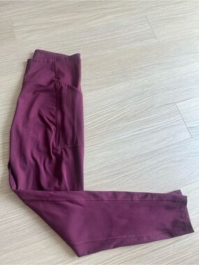 girlfriend collective wine-colored leggings